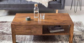 ONIJA Solid Wood Coffee Table with Storage Drawer for Living Room in Natural Finish
